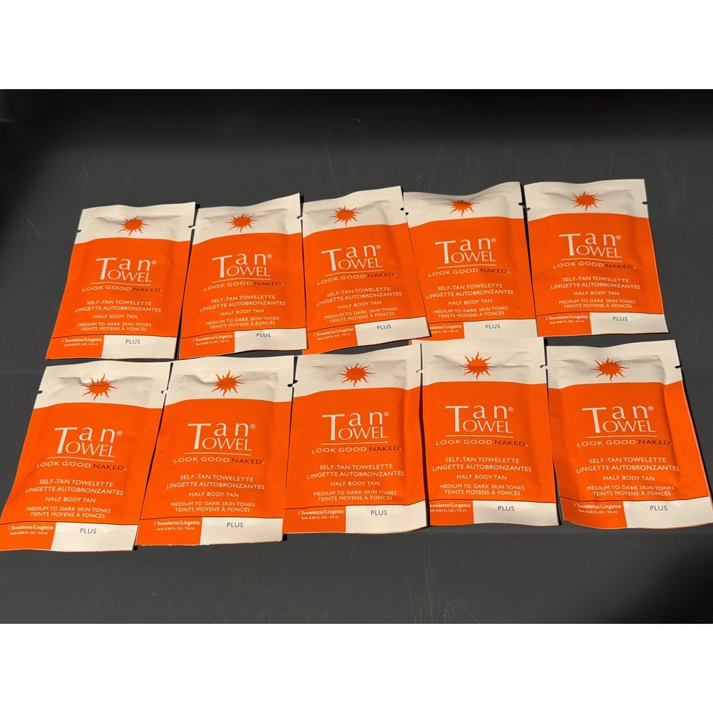 TanTowel Plus Self-Tan Towelette Medium to Dark Half Body 0.25oz‎ Single Use